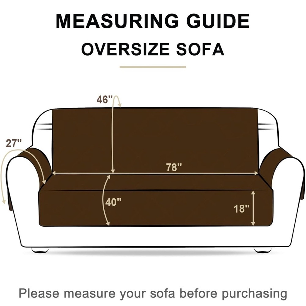 Chocolate Brown and Beige Reversible Sofa Cover, X-Large (fits 78” sofa) - Picture 3 of 7